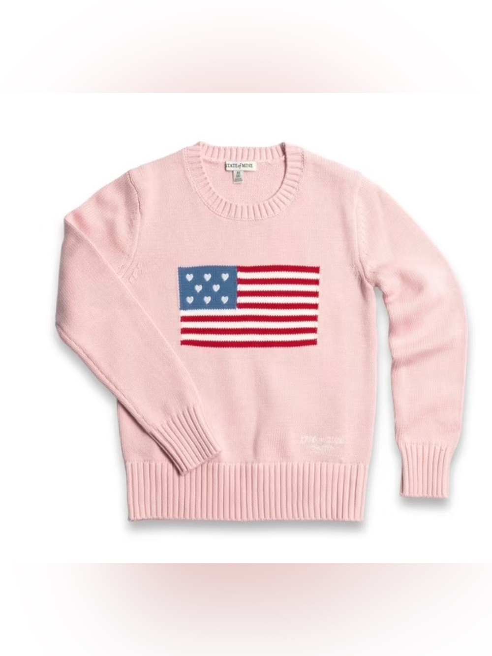 State of Mine|Big girl/kids Pink American Flag fisherman knit Crewneck Sweater•
